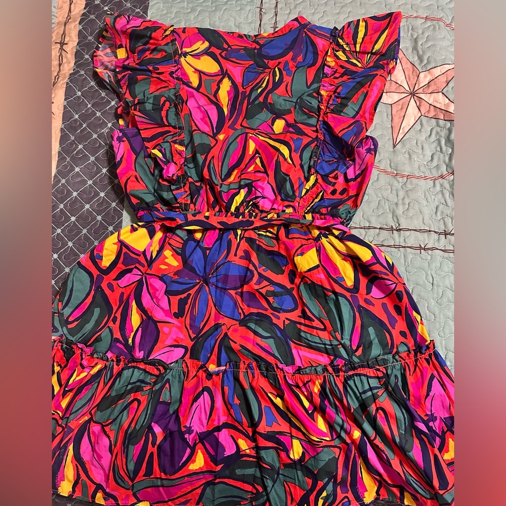 Sugar lips Vibrant Multicolor Floral Dress XL - Picture 9 of 10